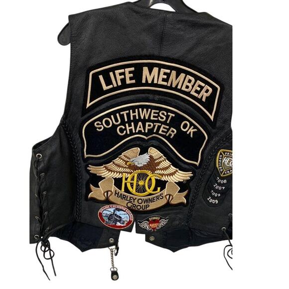 Vintage Harley HOG Life Member Leather Vest Size M – First Classic - Picture 6 of 8